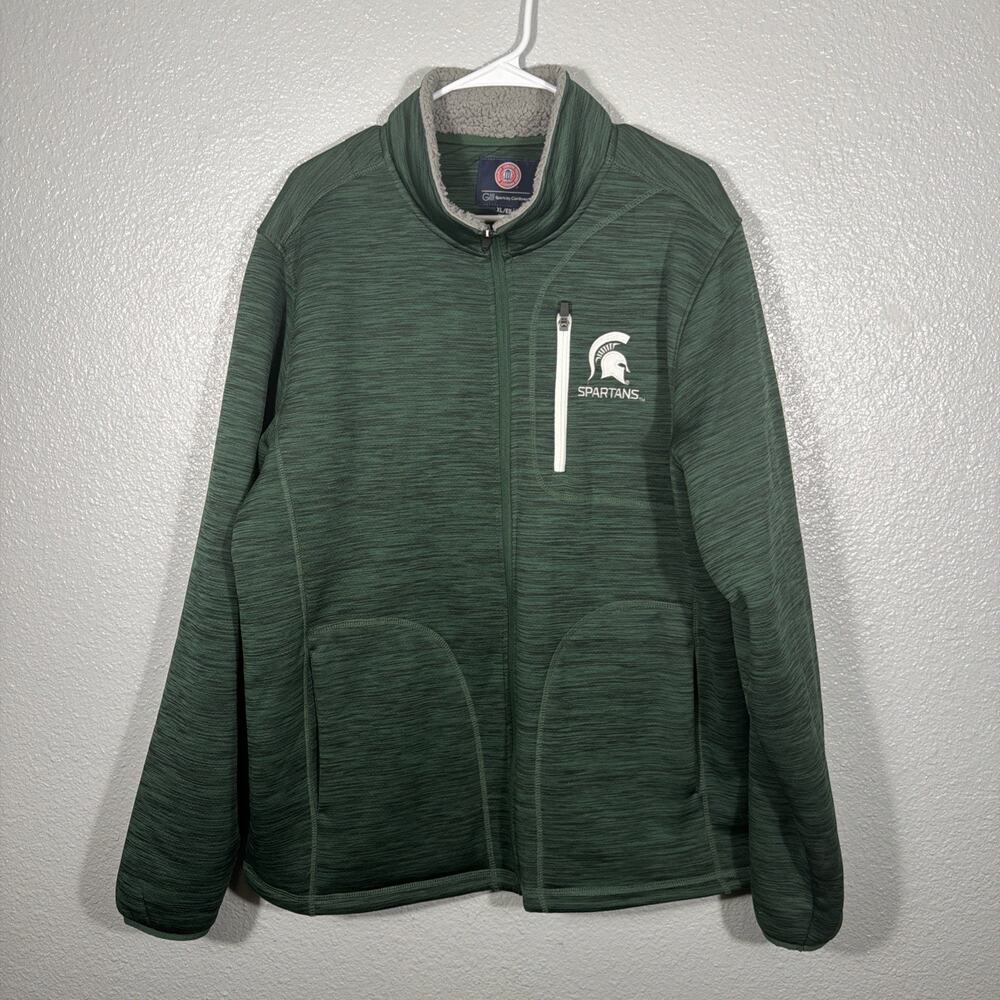 Carl Banks Michigan State University MSU Spartans Green Zip-Up Jacket Men’s XL
